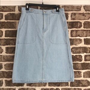 Madewell Light Blue A-Line Denim Skirt